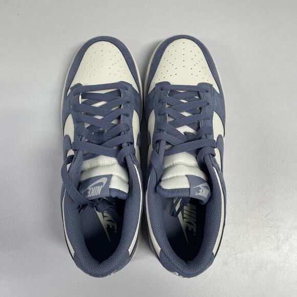 Nike Dunk Low Mini Swoosh World Indigo IB4417 103 Size 7 Women White Blue Suede - Picture 3 of 7